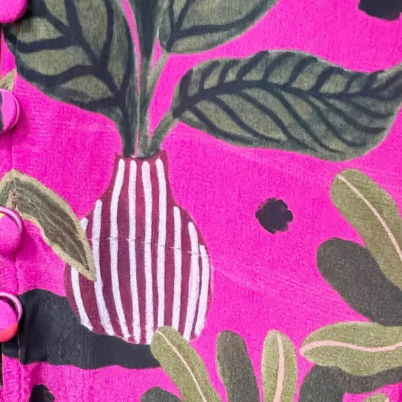 FARM RIO Pop Leopards Chemise Shirtdress in Pink size XS - Picture 9 of 16